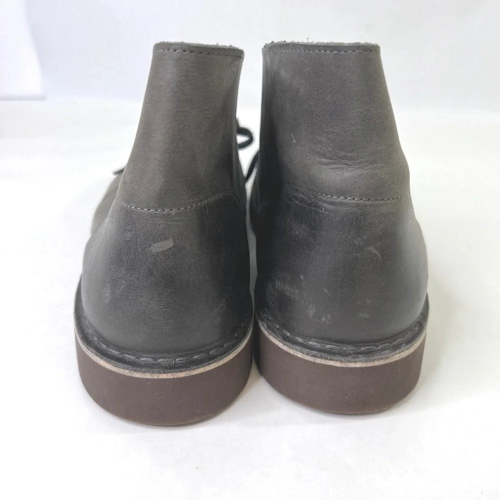 Clarks Bushacre 2 Mens Sz 12 Charcoal Grey Beeswax Leather Chukka Desert Boots